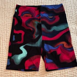 LuLaRoe Colorful Abstract Patterned Biker Shorts
